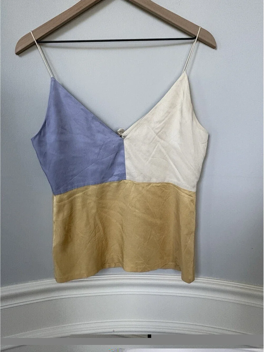 Rebecca Taylor Womens Colorblock V-Neck Spaghetti Strap Camisole Tank Top 4